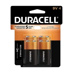 Duracell® Coppertop 9V Alkaline Batteries, Pack of 4, MN16RT4Z