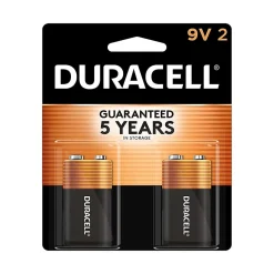 Duracell® Coppertop 9V Alkaline Batteries, Pack of 2