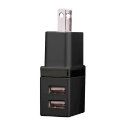 Duracell® Dual USB Charger, AC, Gun Metal Gray, LE2306