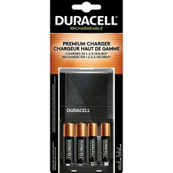 Duracell Rechargeable Ion Speed 4000 Battery Charger, Includes 2 AA and 2 AAA Rechargeable Batteries