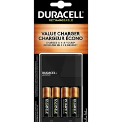 Duracell Rechargeable Ion Speed 1000 Battery Charger, Includes 4 AA NiMH Batteries