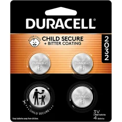 Duracell® 2032 3V Lithium Coin Batteries, Pack of 4