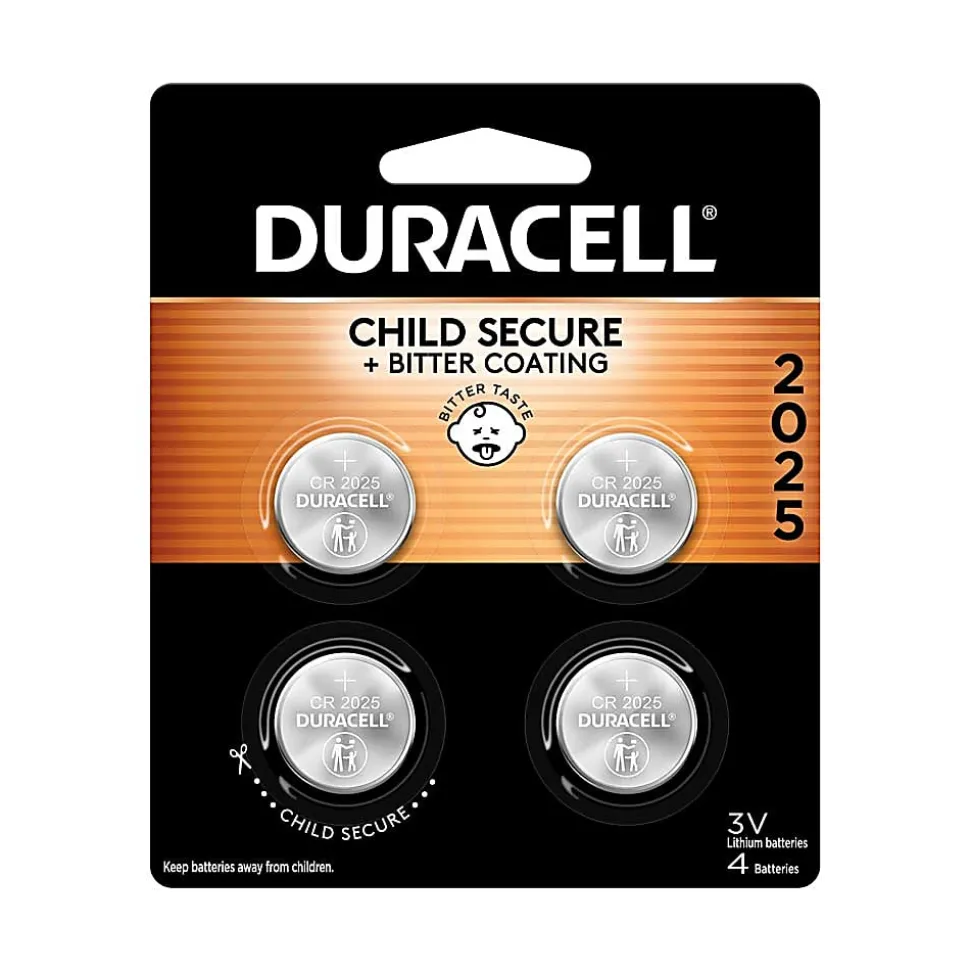 Duracell® 2025 3V Lithium Coin Batteries, Pack of 4
