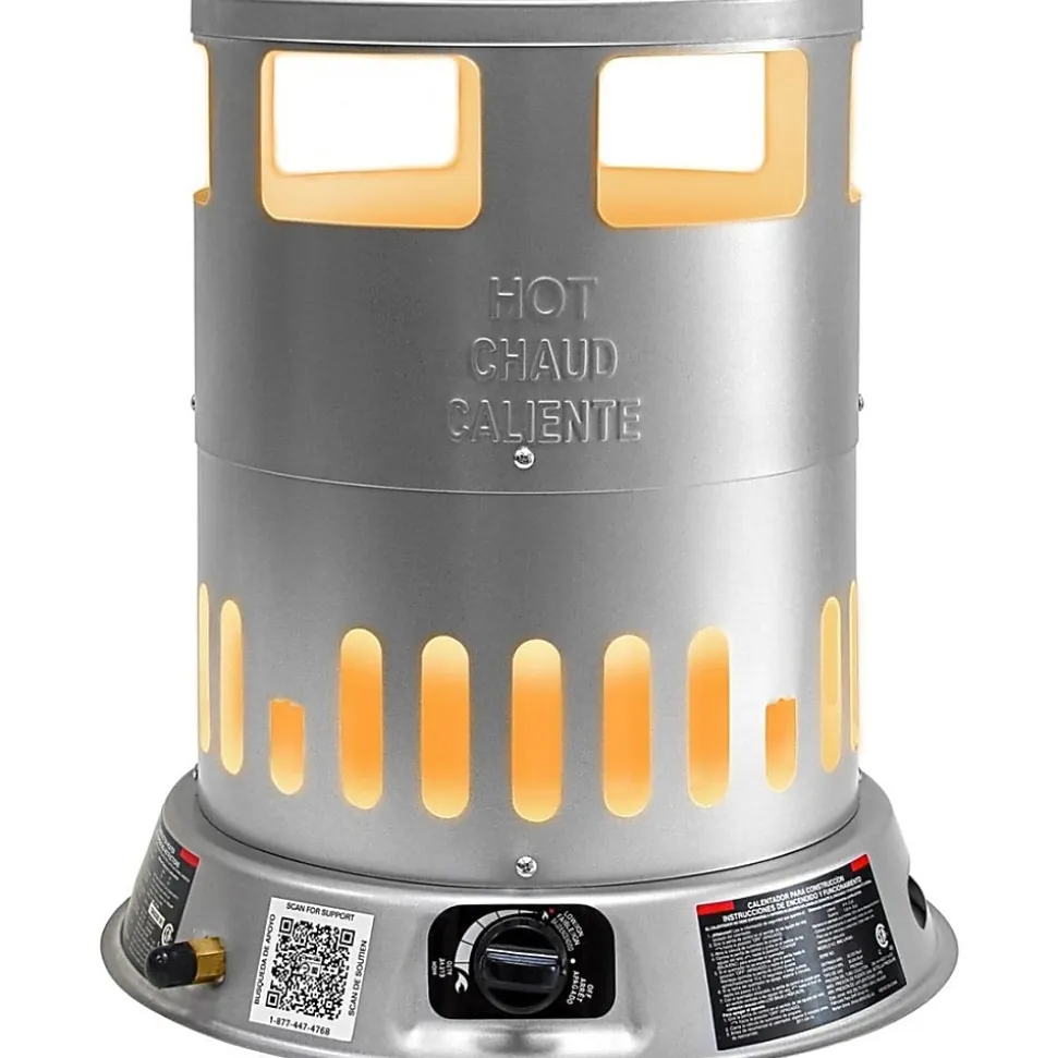 DuraHeat LPC80 50-80,000 BTU Propane (LP) Convection Heater - Gas - Propane - 14.65 kW to 23.45 kW - 2000 Sq. ft. Coverage Area - Portable - Silver