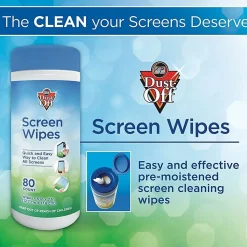 Dust Off Antistatic Monitor Wipes, Pack Of 80