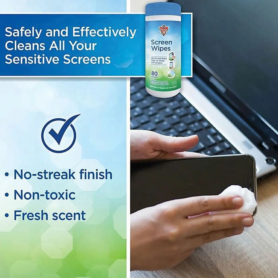 Dust Off Antistatic Monitor Wipes, Pack Of 80