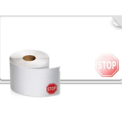 DYMO® Authentic LW Name Badge Labels with 12-Hour Expiration Notification Disks for LabelWriter™ Label Printers, White, 2-1/4" x 4", 1 Roll of 250