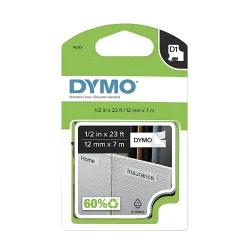 DYMO® Black-On-White Tape, 0.5