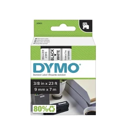 DYMO® D1 41913 Black-On-White Tape, 0.38" x 23'