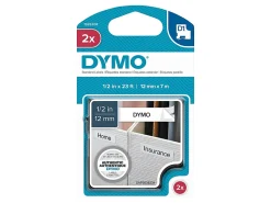 DYMO® D1 45013 Black-On-White Tape, 0.5