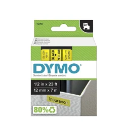DYMO® D1 45018 Black-On-Yellow Tape, 0.5