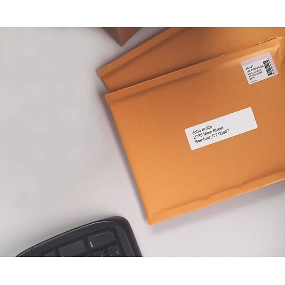 DYMO® LabelWriter Address Labels, 1-1/8" x 3-1/2", Rectangle, White, 350 Labels Per Roll, Pack Of 12 Rolls