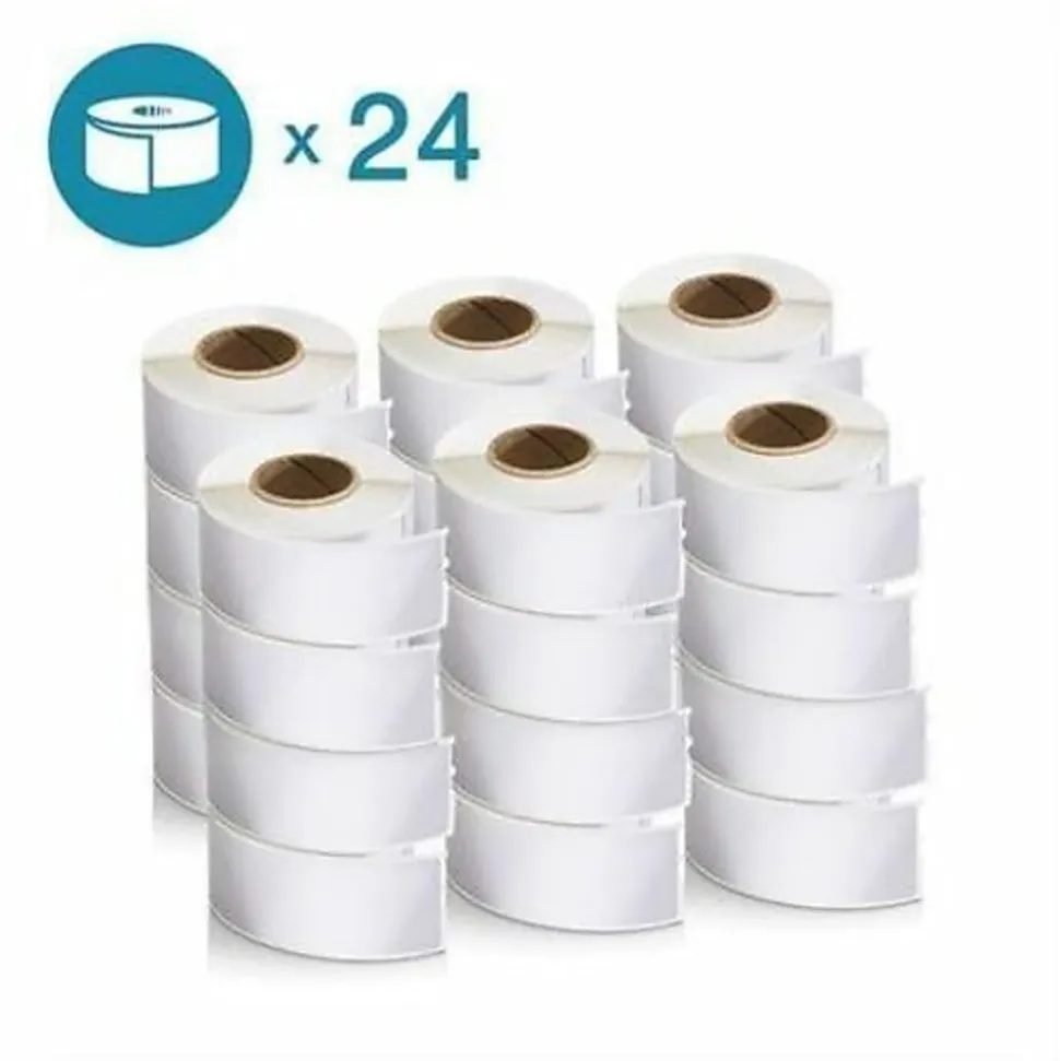 DYMO® LabelWriter Address Labels, 1-1/8"H x 3-1/2"W, Rectangle, White, 350 Labels Per Roll, Pack Of 24 Rolls