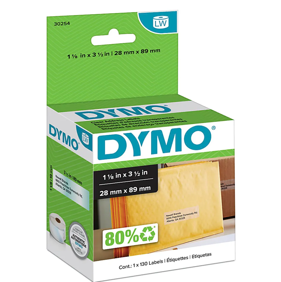 DYMO® LabelWriter® 30254 Clear Address Label, Roll Of 130 Labels