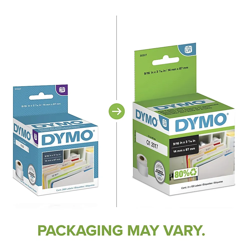 DYMO® LabelWriter® 30327 File Folder Labels, 3 7/16" x 9/16", Pack Of 2