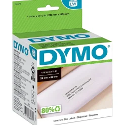 DYMO LabelWriter Label, 30572, White Address Label, 1-1/8