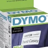DYMO LabelWriter Self-Adhesive Name Badge Labels, 30857, White, 2 1/4" x 4", Roll Of 250 Labels