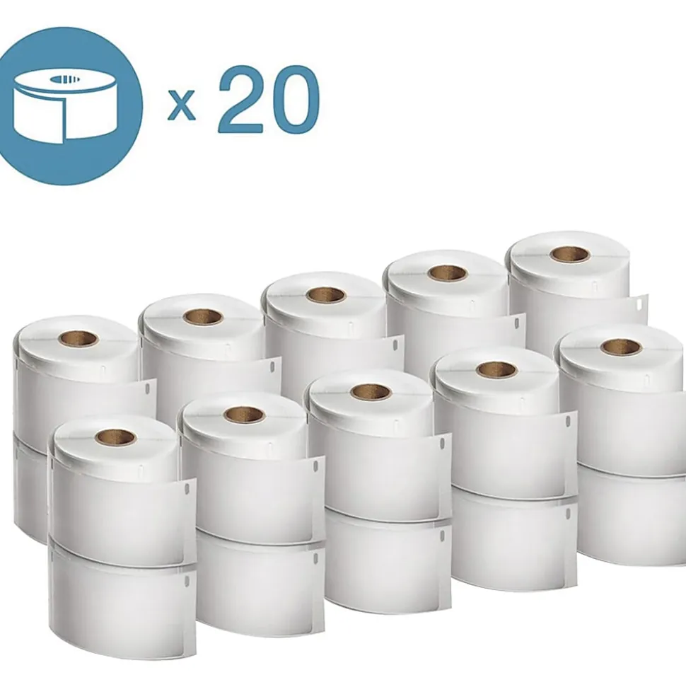 Dymo® LabelWriter XL Shipping Labels, 4" x 6", Rectangle, White, 220 Labels Per Roll, Pack Of 20 Rolls