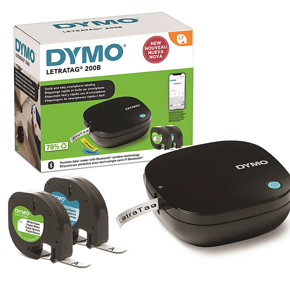 Dymo® Letratag 200B Bluetooth® Label Maker Printer Bundle with 2 Tapes