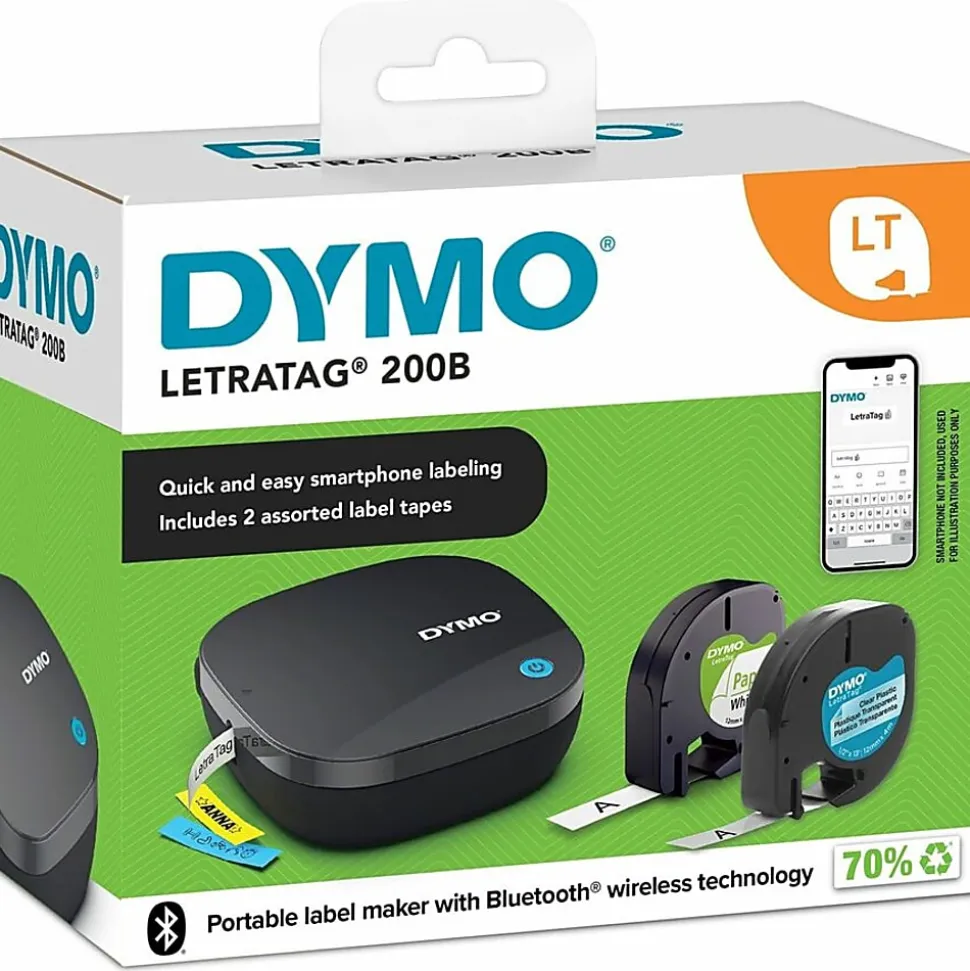 Dymo® Letratag 200B Bluetooth® Label Maker Printer Bundle with 2 Tapes
