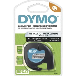DYMO® LT 91338 Black-On-Silver Tape, 0.5