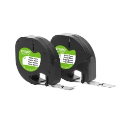 DYMO® LT 10697 Black-On-White Tape, 0.5