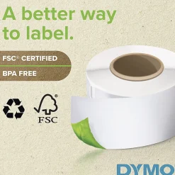 DYMO® LW Address Label Rolls, 30252, Rectangular, 1 1/8" x 3 1/2", White, 350 Labels Per Roll, Box Of 2 Rolls