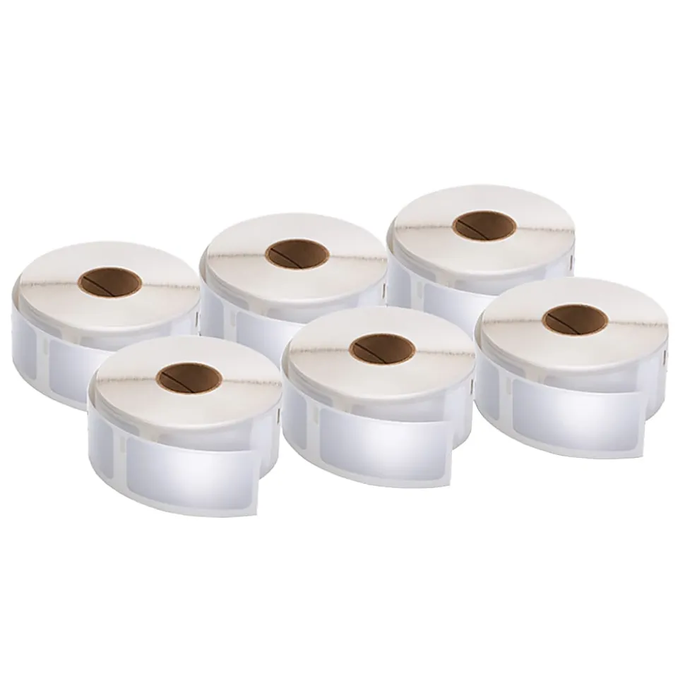 DYMO® Multipurpose Labels For LabelWriter® Label Printers, 1" x 2 1/8", White, 500 Labels Per Roll, Pack Of 6 Rolls
