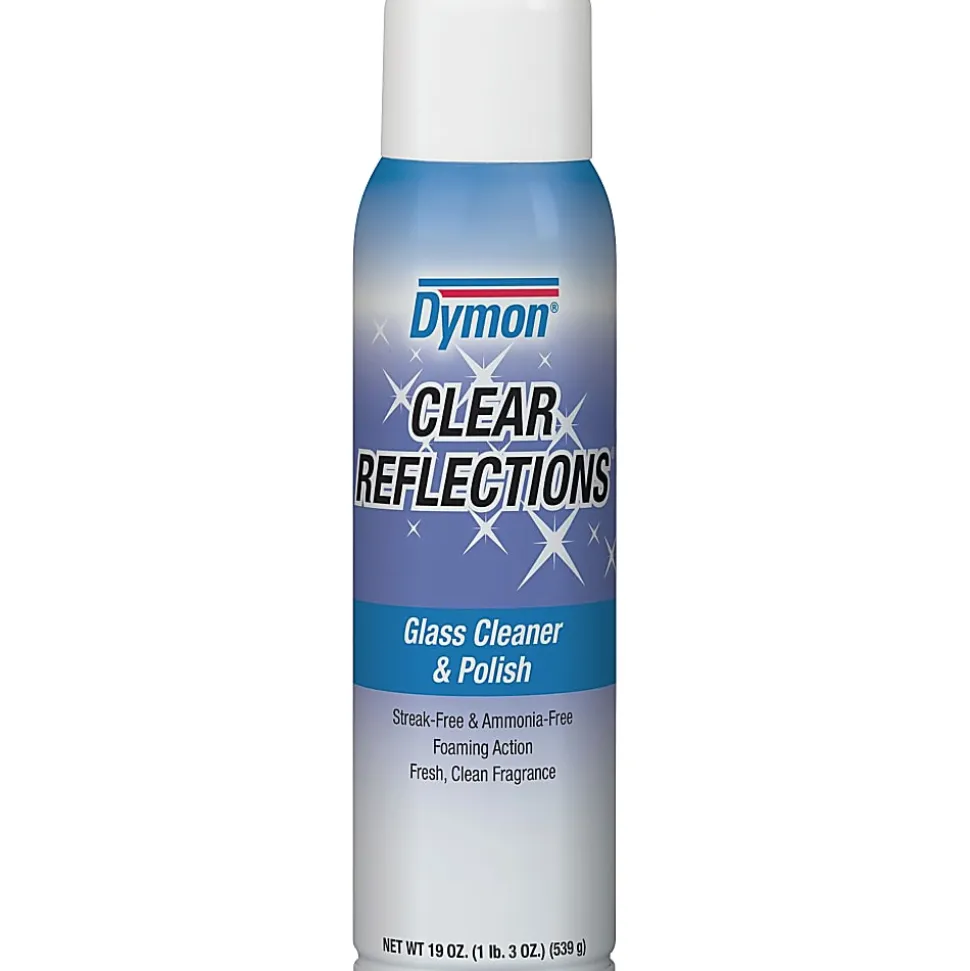 Dymon® Clear Reflections Glass Cleaner Aerosol Spray, 20 Oz Can, Case Of 12