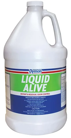 Dymon® Liquid Alive Odor Digester, Neutral Scent, 128 Oz Bottle, Case Of 4