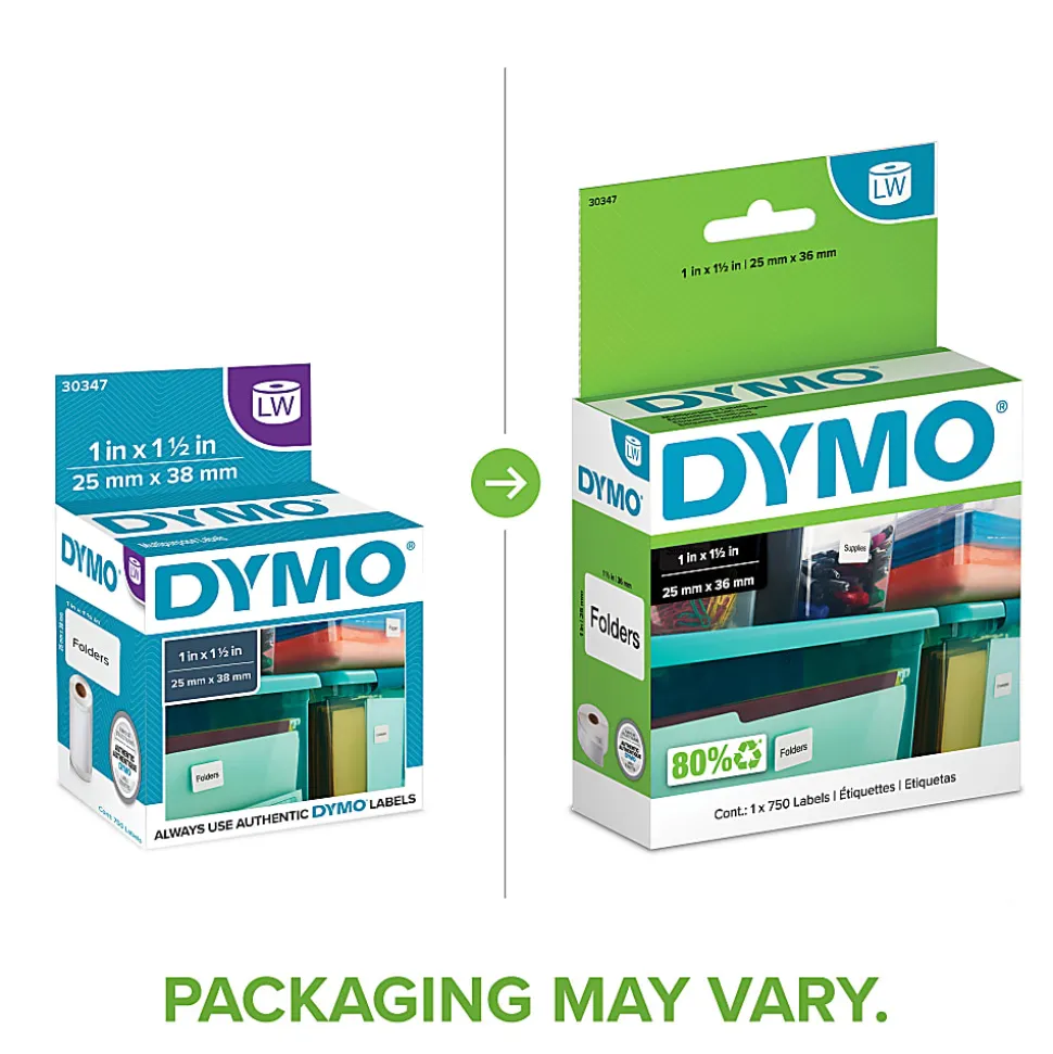 DYMO Non-Adhesive Business Card Labels for LabelWriter Label Printers, White, 2" x 3-1/2", 1 Roll of 300