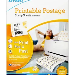 DYMO® Printable Postage, 1750042, 24 Stamps Per Sheet, Pack Of 8 Sheets