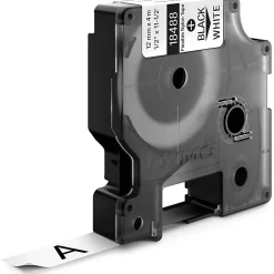 DYMO® Rhino 18488 Black-On-White Tape, 0.5" x 11.5'