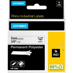 DYMO® Rhino Permanent Poly Labels, DYM18482, Permanent Adhesive, 3/8