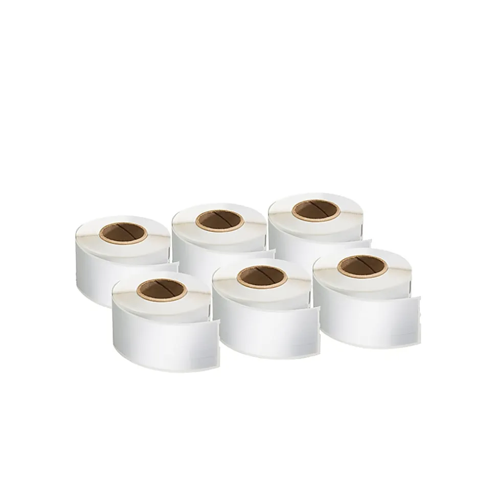 DYMO® 1-Up File Folder Labels For LabelWriter® Label Printers, 9/16" x 3 7/16", White, 130 Labels Per Roll, Pack Of 6 Rolls
