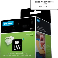 DYMO® White Thermal Address Labels, DYM30321, 1 4/10" x 3 1/2", Box Of 520