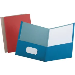 Earthwise® by Oxford™ Twin-Pocket Folder, 100% Recycled, Assorted Colors, Box Of 25