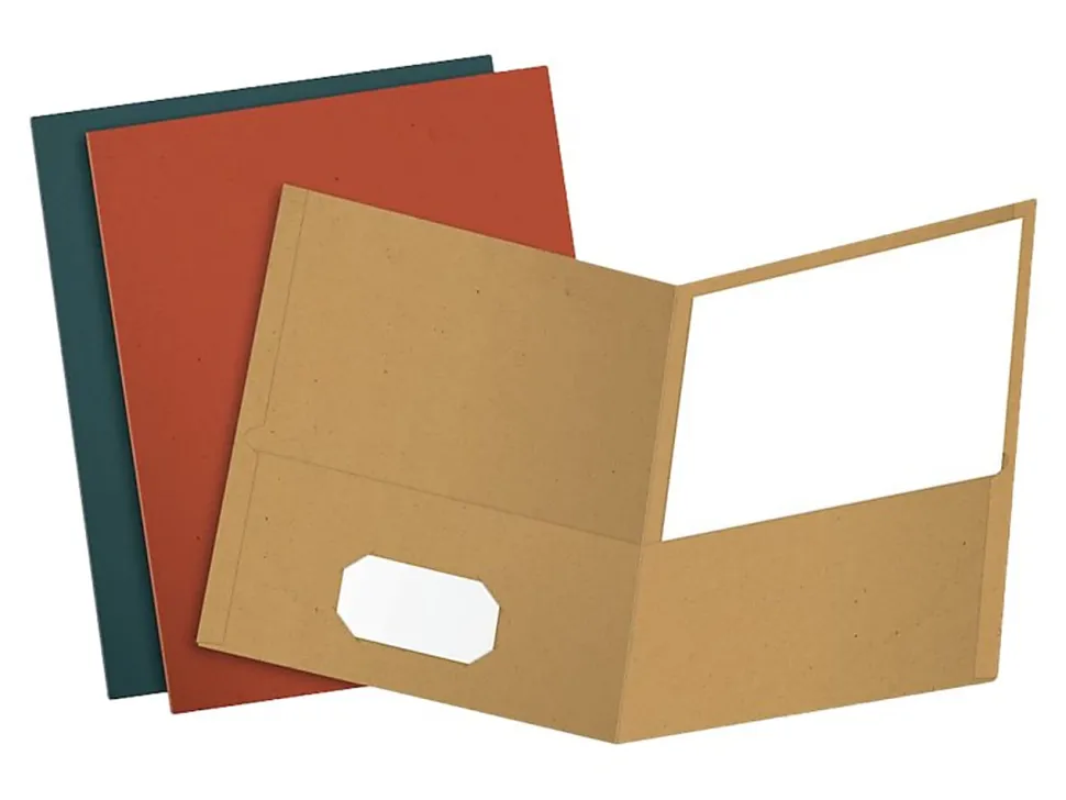 Earthwise® by Oxford™ Twin-Pocket Folder, 100% Recycled, Assorted Colors, Box Of 25