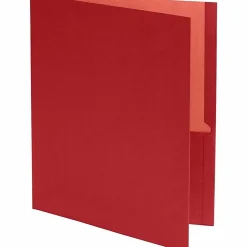 Earthwise® by Oxford™ Twin-Pocket Folder, 95% Recycled, Red, Box Of 25