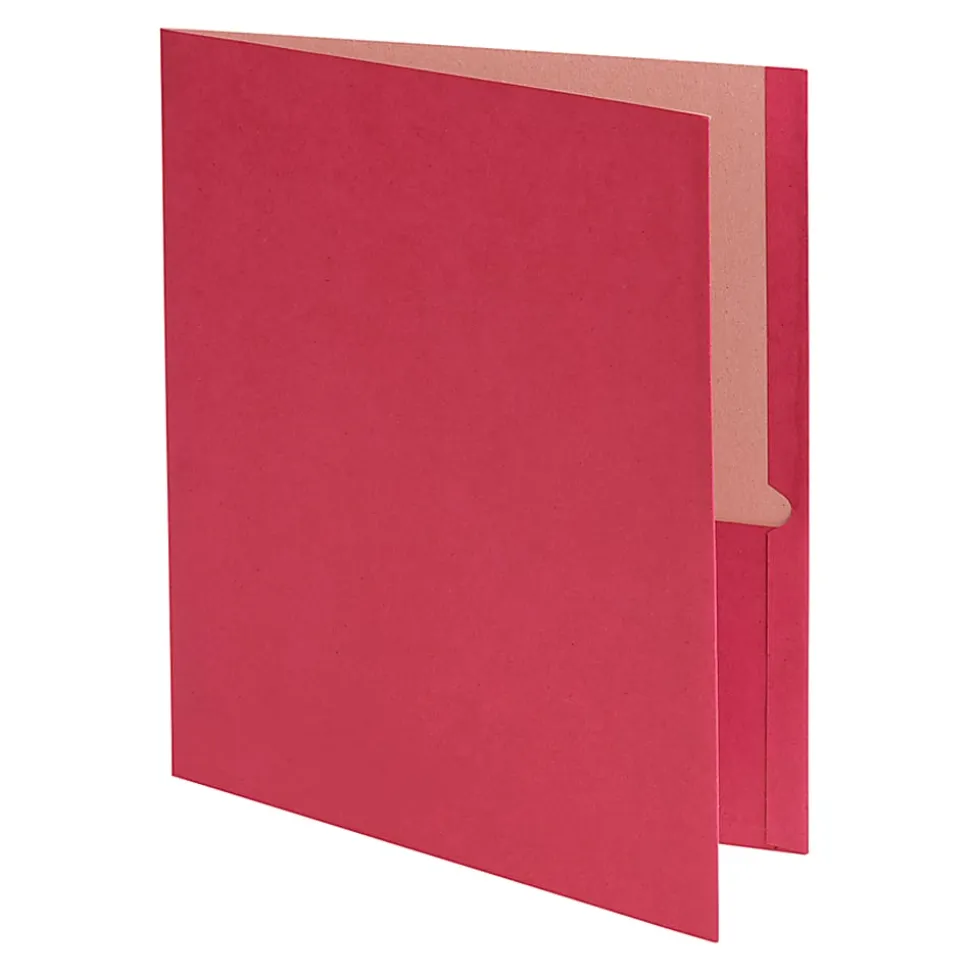 Earthwise® by Oxford™ Twin-Pocket Folder, 95% Recycled, Red, Box Of 25