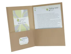 Earthwise® By Oxford™ Twin-Pocket Folders, 8 1/2" x 11", 95% Recycled, Natural, Pack Of 25