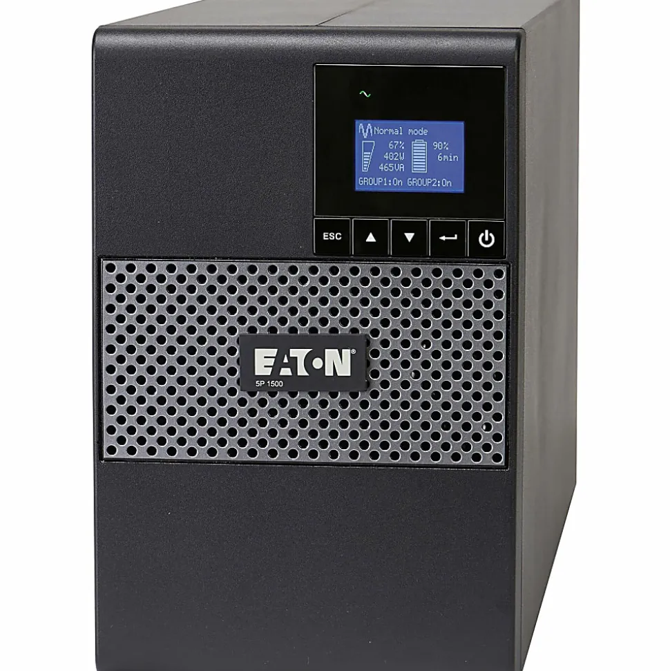 Eaton 5P 1440VA 1100W 120V Line-Interactive UPS, 5-15P, 8x 5-15R Outlets, True Sine Wave, Cybersecure Network Card Option, Tower - 5P1500