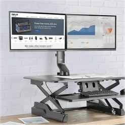 Eaton Tripp Lite Series Dual-Display Monitor Arm with Desk Clamp and Grommet - Adjustable, 17