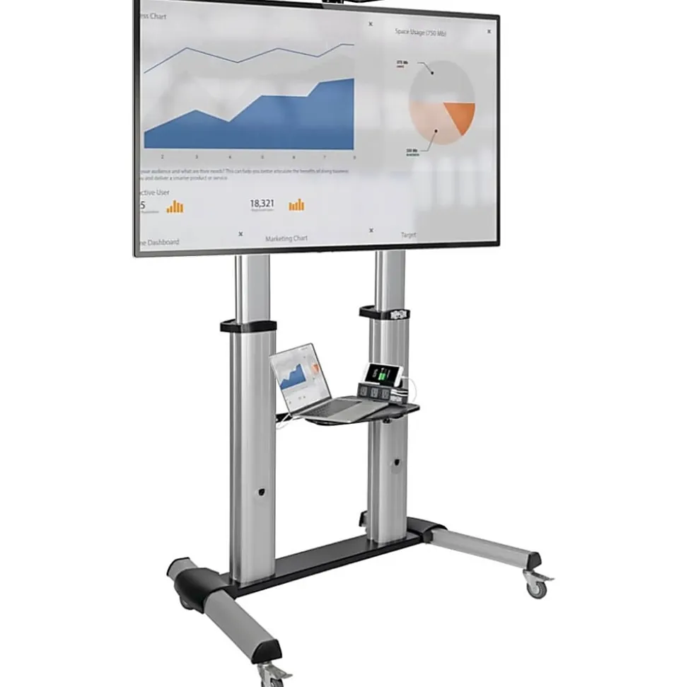 Eaton Tripp Lite Series Heavy-Duty Rolling TV Stand, Adjustable, 60" - 100" Screens - Cart - - DMCS60100XX