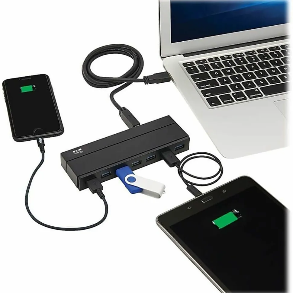 Eaton Tripp Lite Series 7-Port USB 3.x (5Gbps) Hub with 1.5A Charging - USB - External - 8 USB Port(s) - 7 USB 3.0 Port(s)