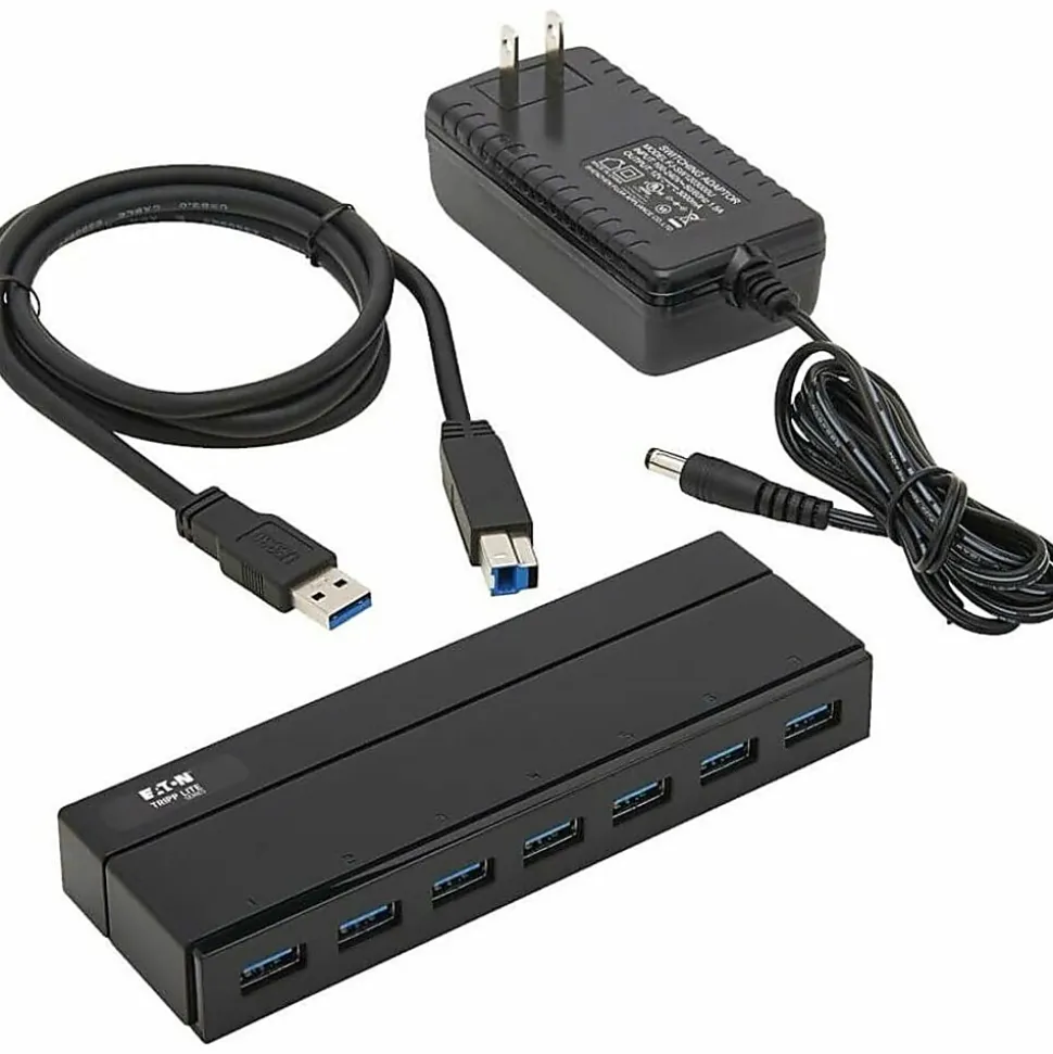 Eaton Tripp Lite Series 7-Port USB 3.x (5Gbps) Hub with 1.5A Charging - USB - External - 8 USB Port(s) - 7 USB 3.0 Port(s)