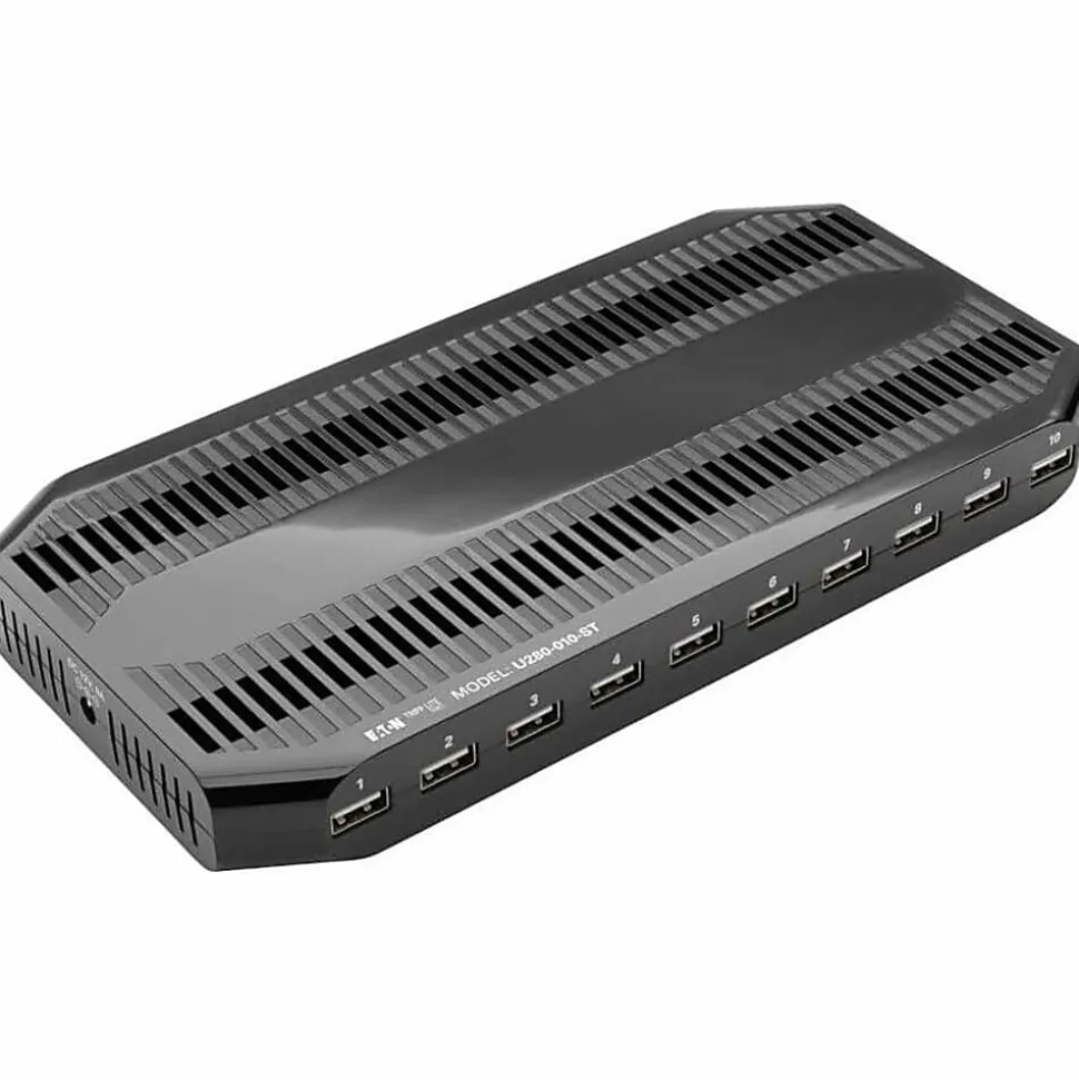 Eaton Tripp Lite Series 10-Port USB Charging Station Hub w Adjustable Storage Tablet/Smartphone/iPad/Iphone 5V 21A 105W - U280010ST