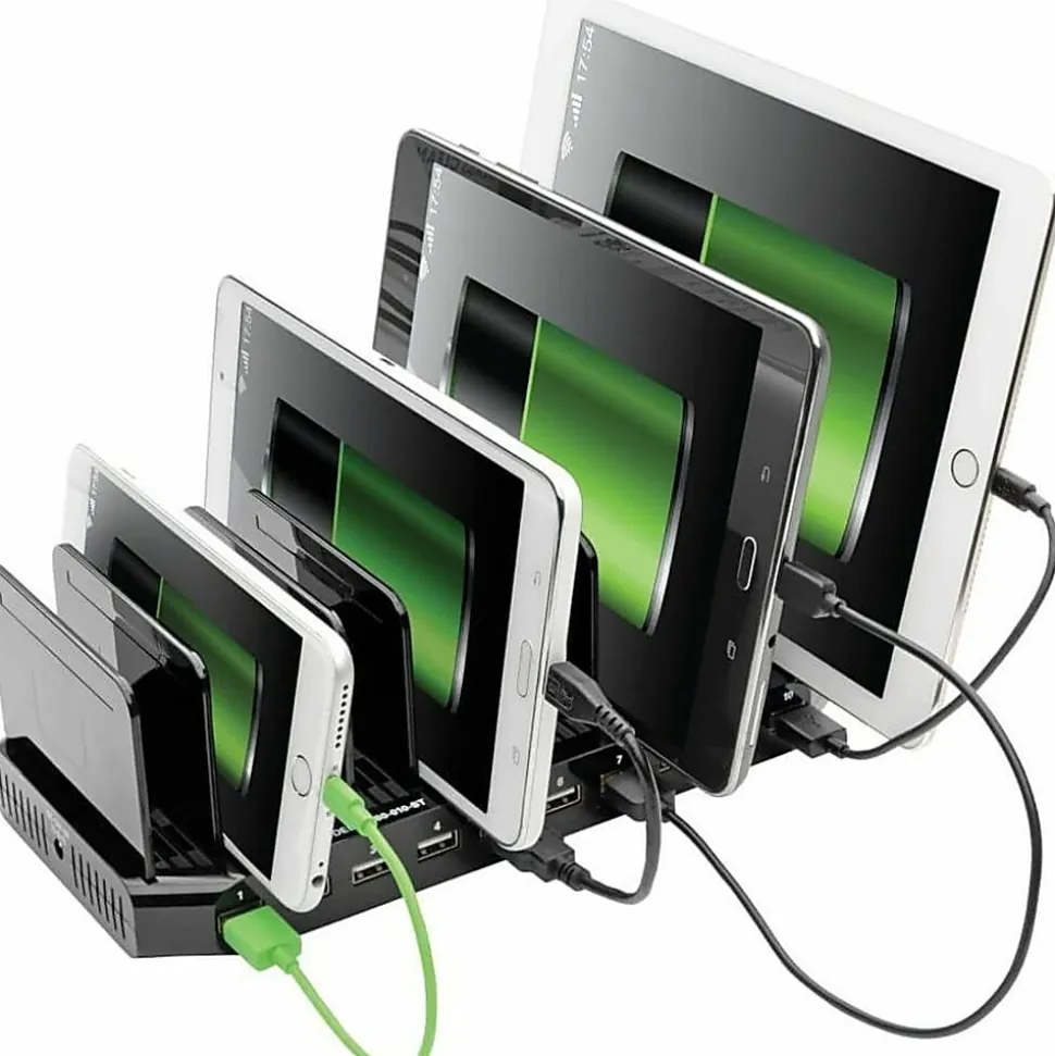 Eaton Tripp Lite Series 10-Port USB Charging Station Hub w Adjustable Storage Tablet/Smartphone/iPad/Iphone 5V 21A 105W - U280010ST