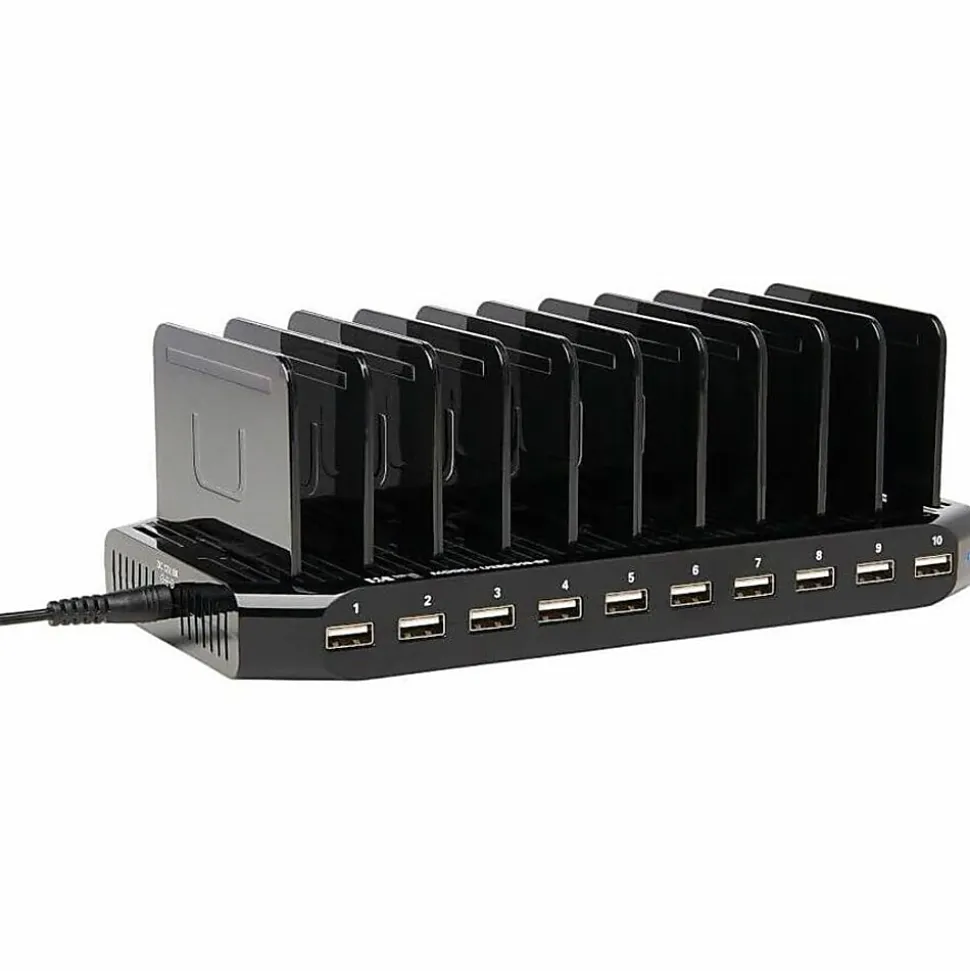 Eaton Tripp Lite Series 10-Port USB Charging Station Hub w Adjustable Storage Tablet/Smartphone/iPad/Iphone 5V 21A 105W - U280010ST