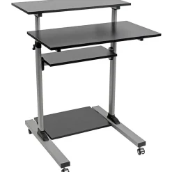 Eaton Tripp Lite Series Rolling Desk TV/Monitor Cart - 132.28 lb Capacity - 4x Shelf(ves) - Floor - Medium Density Fiberboard, Steel - Black - WWSSRC